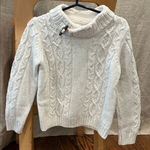 Janie and Jack White Cable Knit Cowl Sweater